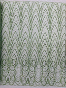 Luxury Chain Geometric Beaded Lace 54” Wide| New Creations Fabric & Foam Inc. - New Creations Fabric & Foam Inc