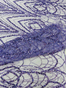 Luxury Chain Geometric Beaded Lace 54” Wide| New Creations Fabric & Foam Inc. - New Creations Fabric & Foam Inc