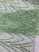 Luxury Chain Geometric Beaded Lace 54” Wide| New Creations Fabric & Foam Inc. - New Creations Fabric & Foam Inc