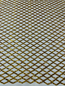 Luxury Diamond Design Mini Glitz Sequins On A Mesh 54” Wide| New Creations Fabric & Foam Inc. - New Creations Fabric & Foam Inc