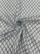 Luxury Diamond Design Mini Glitz Sequins On A Mesh 54” Wide| New Creations Fabric & Foam Inc. - New Creations Fabric & Foam Inc