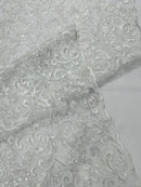 Metallic Corded Lace Design 54" Wide| New Creations Fabric & Foam Inc. - New Creations Fabric & Foam Inc