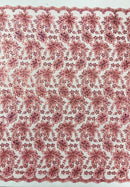 Metallic floral lace design embroidered 54" Wide | New Creations Fabric & Foam Inc. - New Creations Fabric & Foam Inc