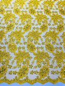 Metallic floral lace design embroidered 54" Wide | New Creations Fabric & Foam Inc. - New Creations Fabric & Foam Inc