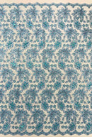 Metallic floral lace design embroidered 54" Wide | New Creations Fabric & Foam Inc. - New Creations Fabric & Foam Inc
