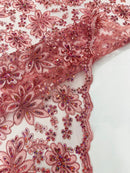 Metallic floral lace design embroidered 54" Wide | New Creations Fabric & Foam Inc. - New Creations Fabric & Foam Inc