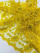 Metallic floral lace design embroidered 54" Wide | New Creations Fabric & Foam Inc. - New Creations Fabric & Foam Inc