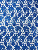 Metallic floral lace design embroidered 54" Wide | New Creations Fabric & Foam Inc. - New Creations Fabric & Foam Inc