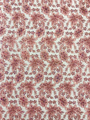 Metallic floral lace design embroidered 54" Wide | New Creations Fabric & Foam Inc. - New Creations Fabric & Foam Inc