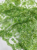 Metallic floral lace design embroidered 54" Wide | New Creations Fabric & Foam Inc. - New Creations Fabric & Foam Inc