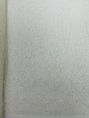 Modern Luxury Beaded Fabric Embroidered on a Mesh Lace 54” Wide| New Creations Fabric & Foam Inc. - New Creations Fabric & Foam Inc