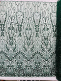 Modern Luxury Beaded Fabric Embroidered on a Mesh Lace 54” Wide| New Creations Fabric & Foam Inc. - New Creations Fabric & Foam Inc