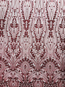 Modern Luxury Beaded Fabric Embroidered on a Mesh Lace 54” Wide| New Creations Fabric & Foam Inc. - New Creations Fabric & Foam Inc
