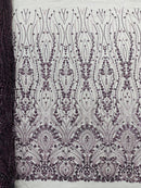 Modern Luxury Beaded Fabric Embroidered on a Mesh Lace 54” Wide| New Creations Fabric & Foam Inc. - New Creations Fabric & Foam Inc