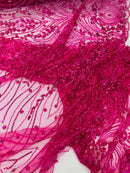 Modern Luxury Beaded Fabric Embroidered on a Mesh Lace 54” Wide| New Creations Fabric & Foam Inc. - New Creations Fabric & Foam Inc