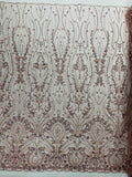 Modern Luxury Beaded Fabric Embroidered on a Mesh Lace 54” Wide| New Creations Fabric & Foam Inc. - New Creations Fabric & Foam Inc