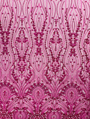 Modern Luxury Beaded Fabric Embroidered on a Mesh Lace 54” Wide| New Creations Fabric & Foam Inc. - New Creations Fabric & Foam Inc