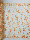 Multi Color 3d floral Daisy Design Embroider Lace 54" Wide| New Creations Fabric & Foam Inc. - New Creations Fabric & Foam Inc