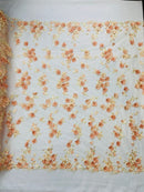 Multi color 3d floral Daisy design embroider lace fabric| New Creations Fabric & Foam Inc. - New Creations Fabric & Foam Inc