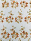 Multi Color 3D Floral Design Embroider with Pearls in a Mesh Lace Fabric| New Creations Fabric & Foam Inc. - New Creations Fabric & Foam Inc