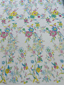 Multi Color Roses Glitter Design On A Mesh Lace Fabric| New Creations Fabric & Foam Inc - New Creations Fabric & Foam Inc