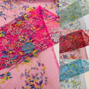Multi Color Roses Glitter Design On A Mesh Lace Fabric| New Creations Fabric & Foam Inc - New Creations Fabric & Foam Inc