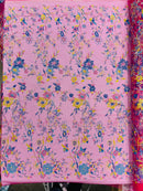 Multi Color Roses Glitter Design On A Mesh Lace Fabric| New Creations Fabric & Foam Inc - New Creations Fabric & Foam Inc