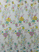 Multi Color Roses Glitter Design On A Mesh Lace Fabric| New Creations Fabric & Foam Inc - New Creations Fabric & Foam Inc