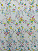 Multi Color Roses Glitter Design On A Mesh Lace Fabric| New Creations Fabric & Foam Inc - New Creations Fabric & Foam Inc