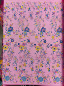 Multi Color Roses Glitter Design On A Mesh Lace Fabric| New Creations Fabric & Foam Inc - New Creations Fabric & Foam Inc