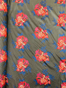Multi Floral Color Jacquard Satin 58” Wide| New Creations Fabric & Foam Inc. - New Creations Fabric & Foam Inc