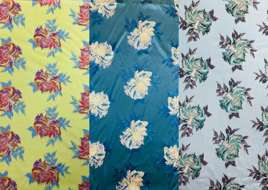 Multi Floral Color Jacquard Satin 58” Wide| New Creations Fabric & Foam Inc. - New Creations Fabric & Foam Inc