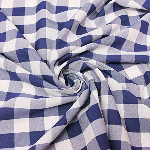 58/59" Wide 100% Polyester Poplin Gingham Checkered Fabric By The Yard