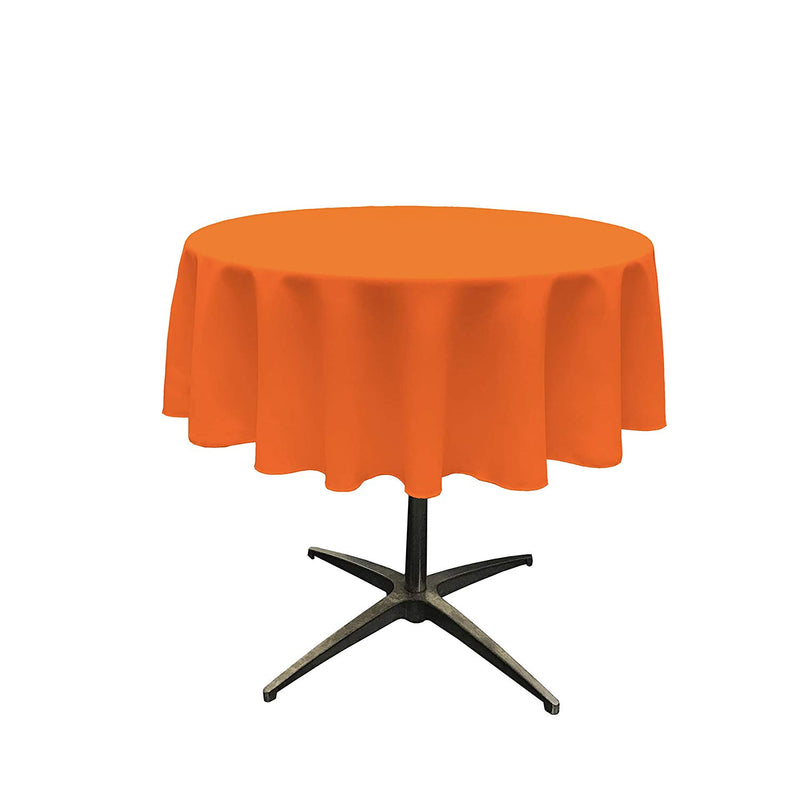 Orange Round Polyester Poplin Seamless Tablecloth - Wedding Decoration Tablecloth