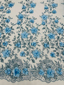 Orquidia 3d satin flower glitter fabric| New Creations Fabric & Foam Inc. - New Creations Fabric & Foam Inc