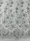 Orquidia 3d satin flower glitter fabric| New Creations Fabric & Foam Inc. - New Creations Fabric & Foam Inc