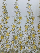 Orquidia 3d satin flower glitter fabric| New Creations Fabric & Foam Inc. - New Creations Fabric & Foam Inc