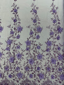 Orquidia 3d satin flower glitter fabric| New Creations Fabric & Foam Inc. - New Creations Fabric & Foam Inc