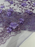 Orquidia 3d satin flower glitter fabric| New Creations Fabric & Foam Inc. - New Creations Fabric & Foam Inc