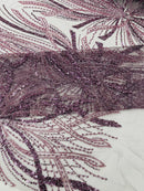 Palm Beaded Damask Design Fabric| New Creations Fabric & Foam Inc. - New Creations Fabric & Foam Inc