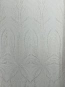 Palm Beaded Damask Design Fabric| New Creations Fabric & Foam Inc. - New Creations Fabric & Foam Inc