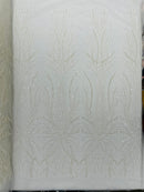 Palm Beaded Damask Design Fabric| New Creations Fabric & Foam Inc. - New Creations Fabric & Foam Inc