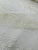 Palm Beaded Damask Design Fabric| New Creations Fabric & Foam Inc. - New Creations Fabric & Foam Inc