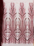 Palm Beaded Damask Design Fabric| New Creations Fabric & Foam Inc. - New Creations Fabric & Foam Inc
