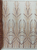 Palm Beaded Damask Design Fabric| New Creations Fabric & Foam Inc. - New Creations Fabric & Foam Inc