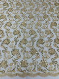PAMELA FLORAL EMBRIDERY LACE (By The Yard) - New Creations Fabric & Foam Inc