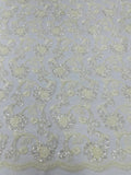 PAMELA FLORAL EMBRIDERY LACE (By The Yard) - New Creations Fabric & Foam Inc