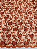 PAMELA FLORAL EMBRIDERY LACE (By The Yard) - New Creations Fabric & Foam Inc