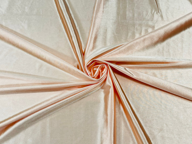 Peach Deluxe Shiny Polyester Spandex Fabric Stretch 58" Wide-Sold by The Yard.