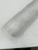 Pearl Glitter Studded Mesh Fabric| New Creations Fabric & Foam Inc. - New Creations Fabric & Foam Inc